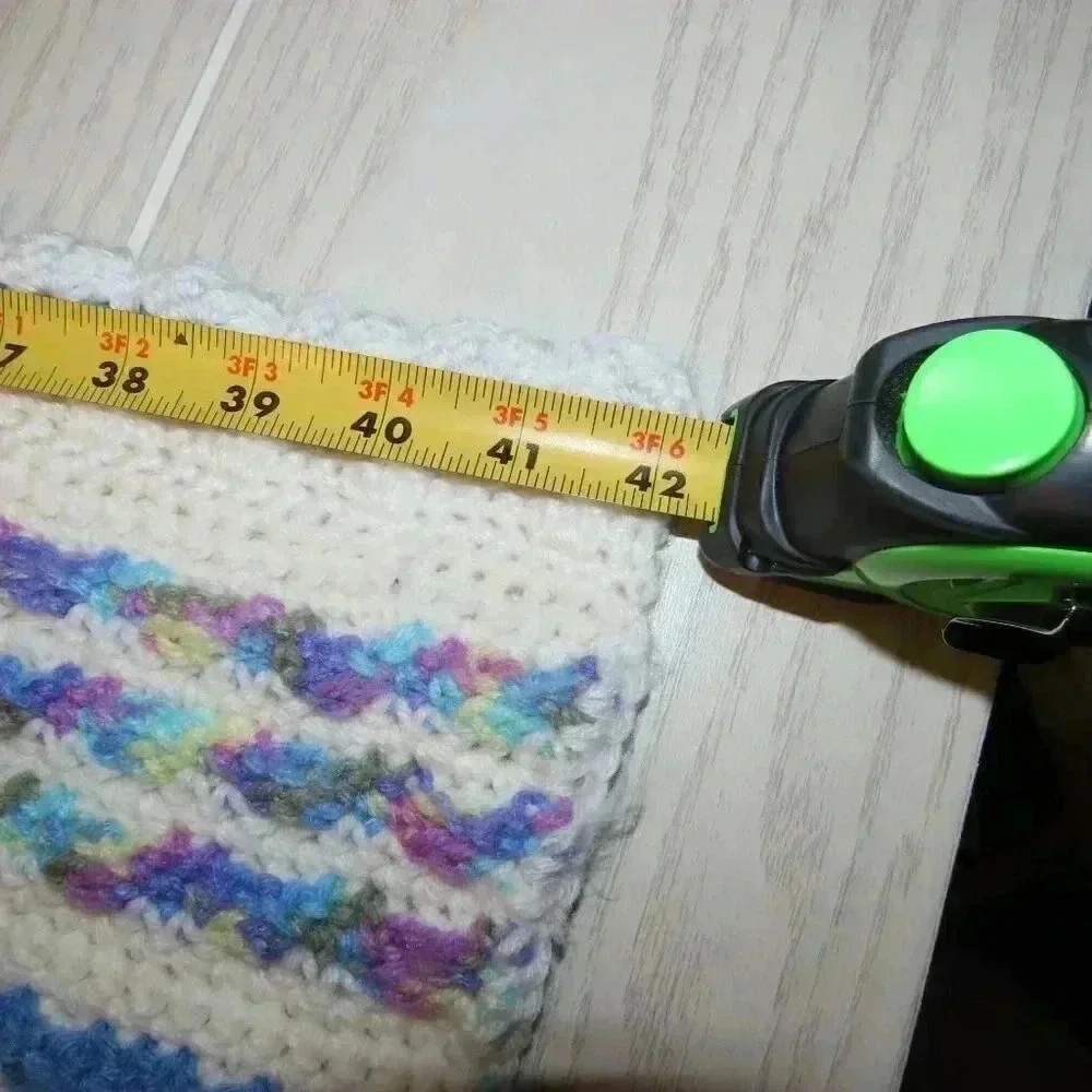 Vintage hand crocheted striped throw baby blanket Size is 40